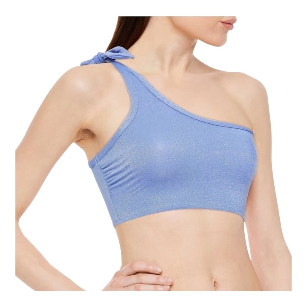 SOLID & STRIPED The Rooney one-shoulder knotted bikini top in Lavender NWT